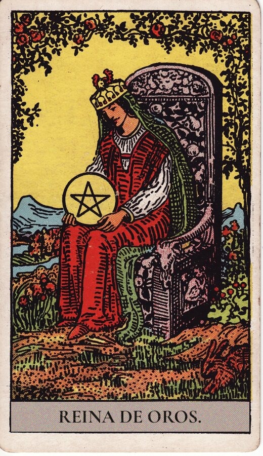 Reina de Oros — mazo Rider-Waite-Smith