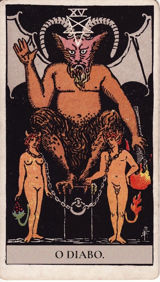 O Diabo — baralho Rider-Waite-Smith