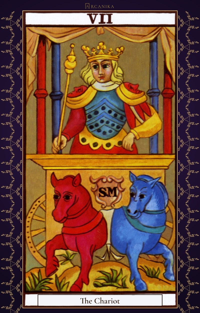 The Chariot — Tarot card, Arcana of Marseille deck
