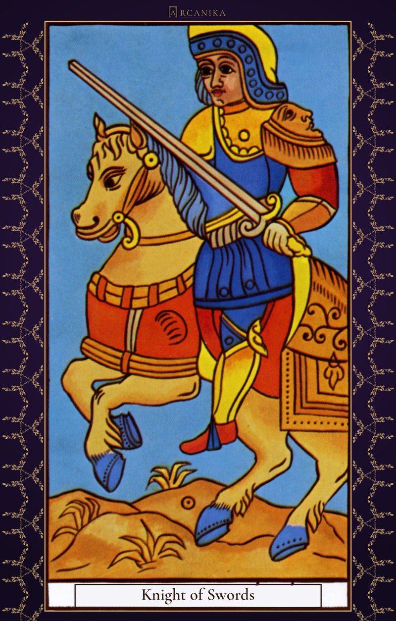 Knight of Swords — Tarot card, Arcana of Marseille deck