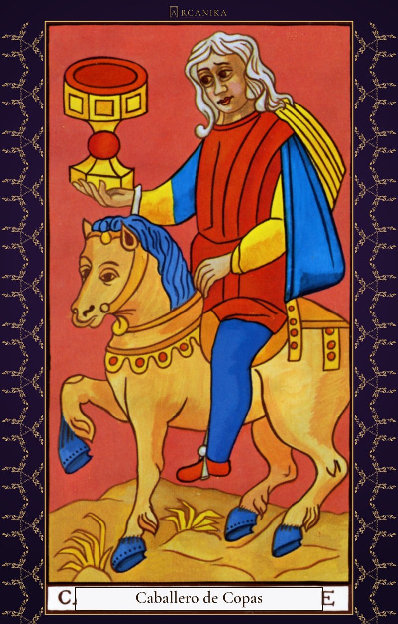 Caballero de Copas — carta del Tarot, mazo Arcanos de Marsella