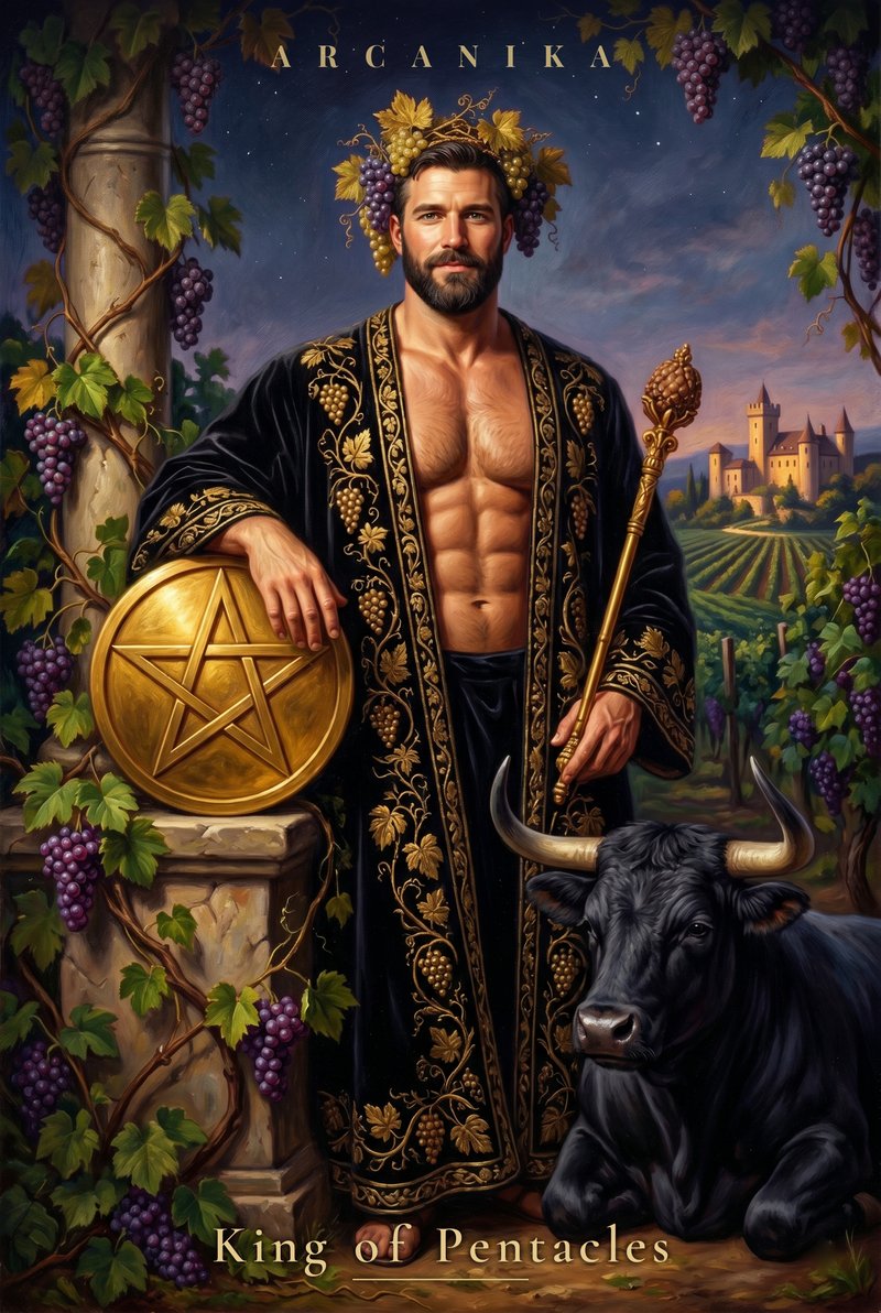 King of Pentacles — Tarot card, Soblazn — Sensual Tarot deck