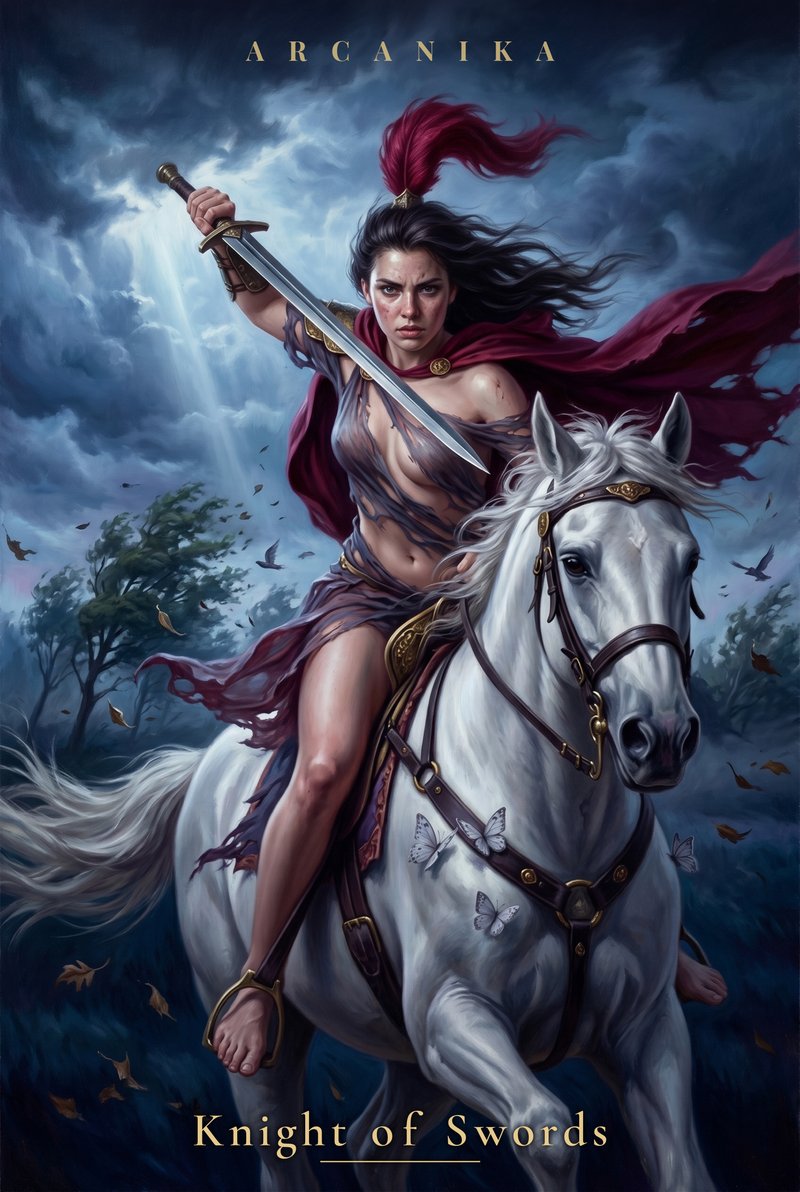 Knight of Swords — Tarot card, Soblazn — Sensual Tarot deck